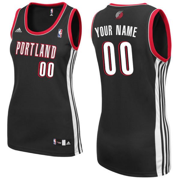 Adidas Portland Trail Blazers Women Custom Replica Road Black NBA Jersey